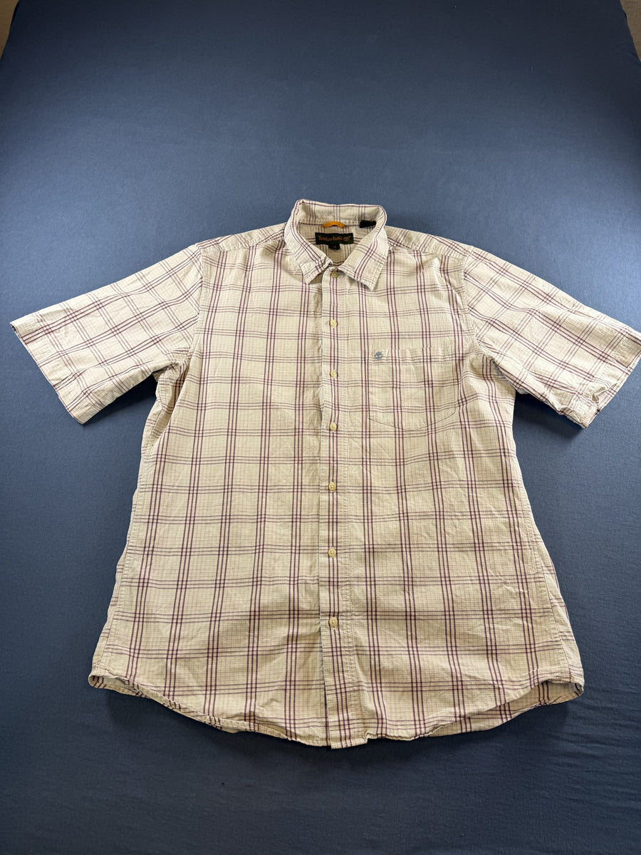 Beige Timberland ruitblouse, maat M (houthakkershemd / flanelshirt) katoen