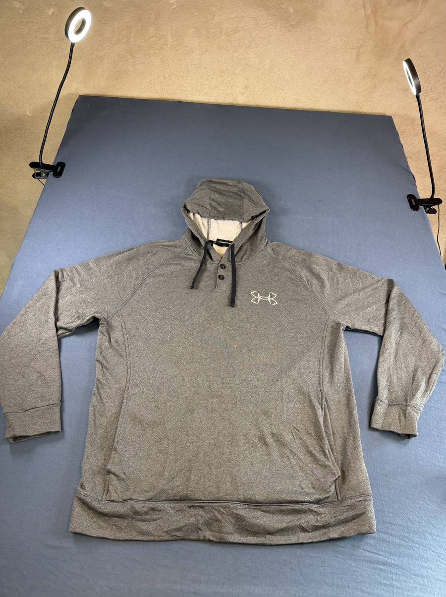 Grijze Under Armour fleecetrui met Fish Hooks print (sweatshirt/fleecevest), heren maat XXL