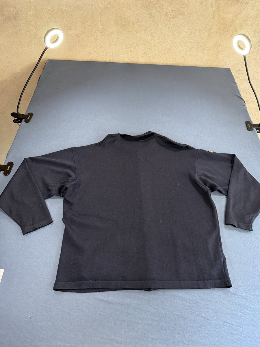 Blauwe Lacoste cardigan (piquévest/breivest), maat XXL