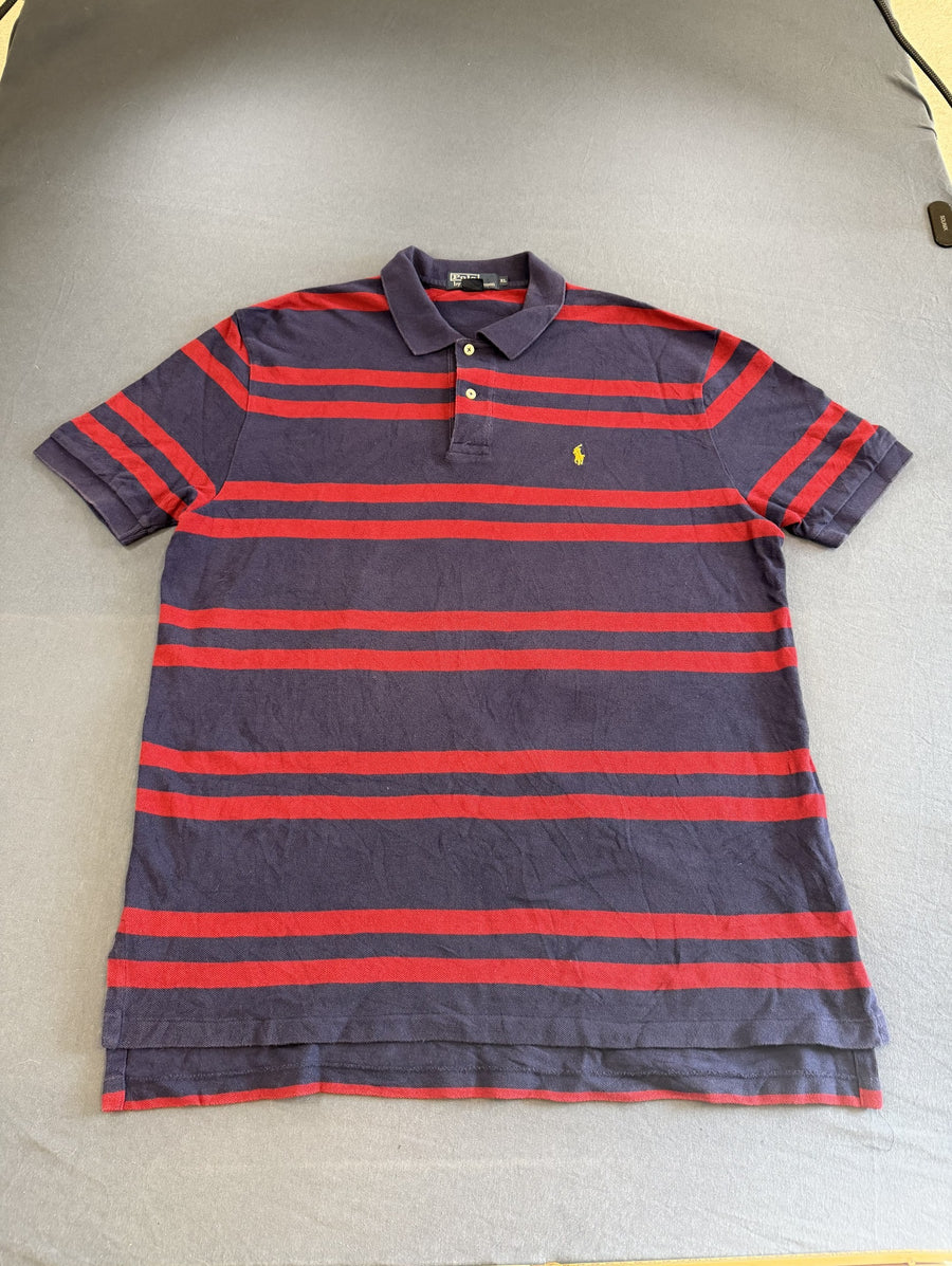 Marineblauw gestreept poloshirt (polo pique), Polo Ralph Lauren, maat XL heren