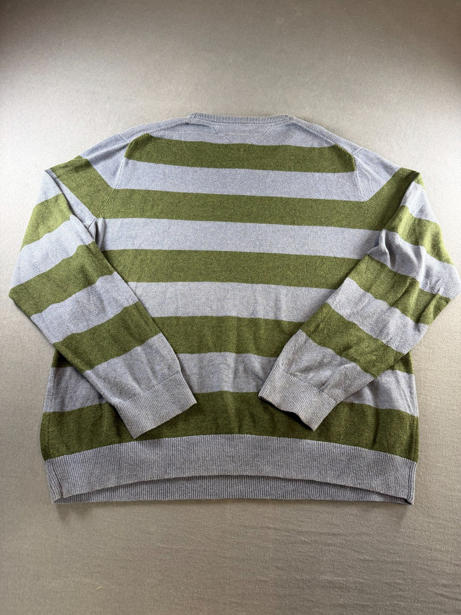 Tommy Hilfiger trui groen gestreept heren maat XL sweater pullover gebreid