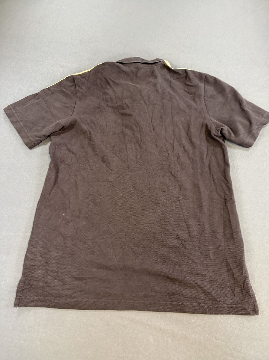 Blauwe adidas polo (piqué shirt / polohemd), heren maat S