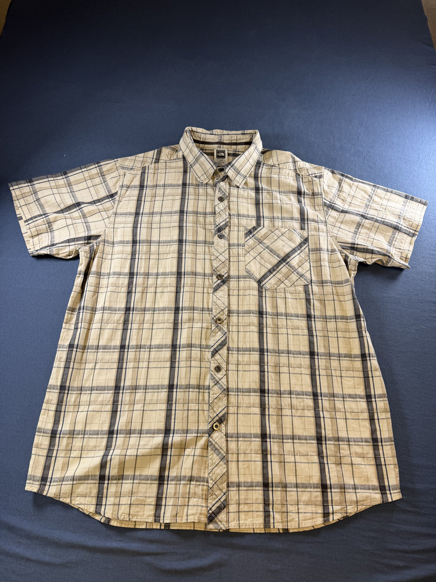 Beige flanel overhemd van The North Face in maat XL (geruit houthakkershemd)