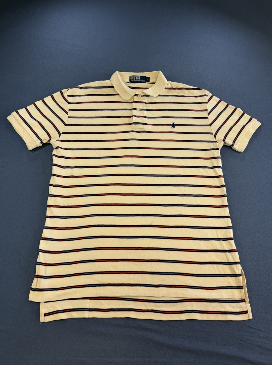 Beige poloshirt Ralph Lauren (piquépolo) met streep, maat S