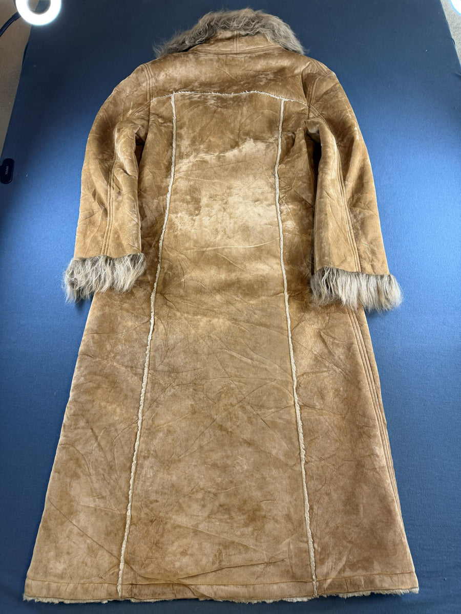 Vintage Dressing Afghaanse jas bruin dames maat L
