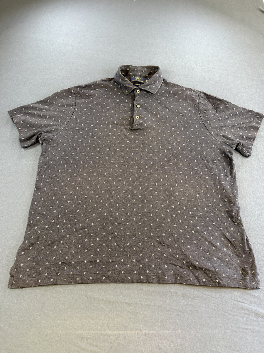 Grijze Polo Ralph Lauren poloshirt (polo / pique shirt) maat L met foulardprint
