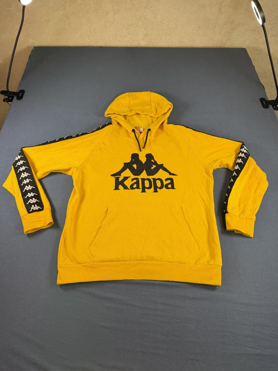 Geel-zwarte Kappa capuchontrui (hoodie) met Omini-logo - heren maat L