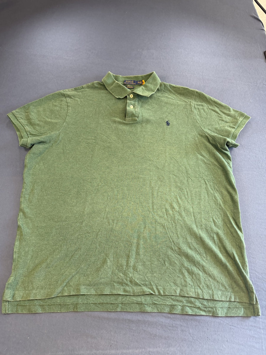 Olijfgroen Polo Ralph Lauren piqué polo, maat XXL Slim Fit (poloshirt / polo top) heren