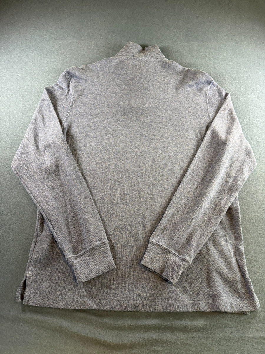 Polo Ralph Lauren trui blauw gemêleerd heren maat L katoen sweater pullover gebreid