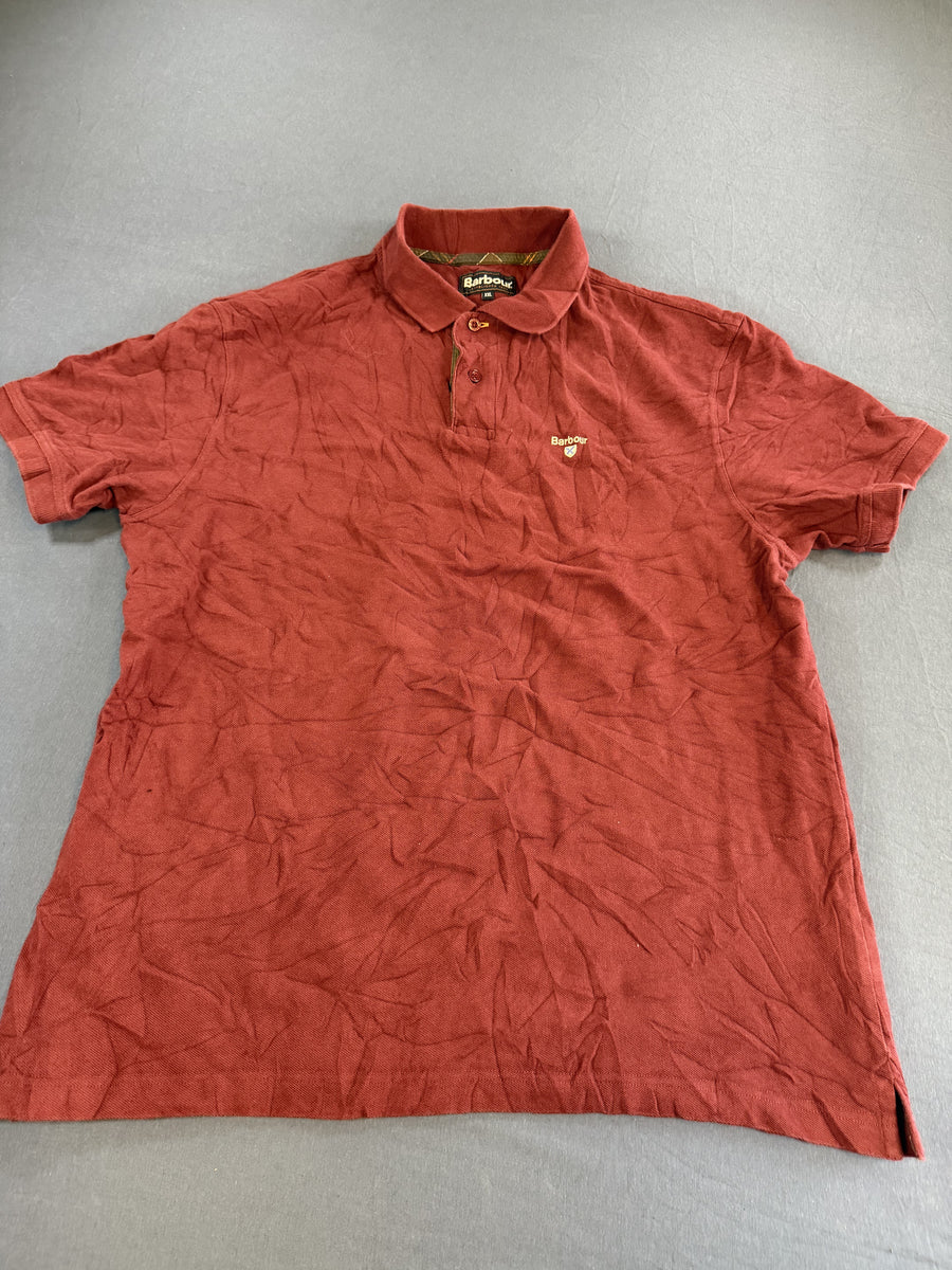Rood Barbour poloshirt (polo) in piqué — maat XXL