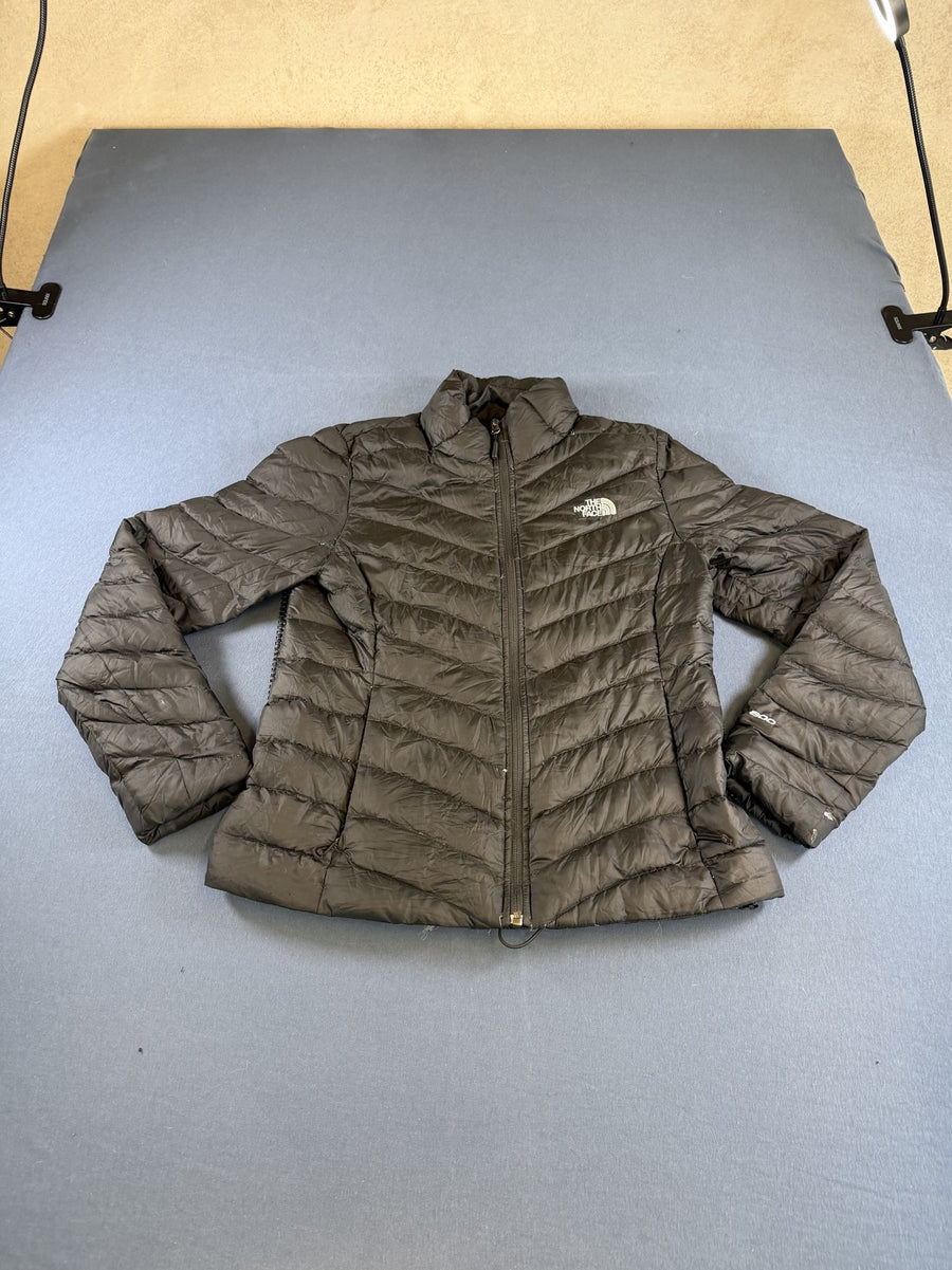 Zwart donsjack van The North Face, maat M (puffer / gewatteerde winterjas met afneembare capuchon)