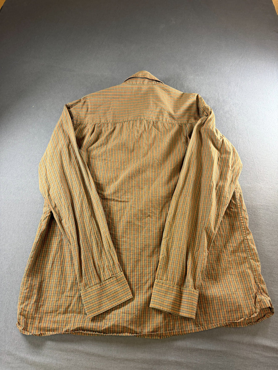 Fred Perry blouse groen geruit heren maat XL overhemd flanel check shirt houthakkershemd geblokt