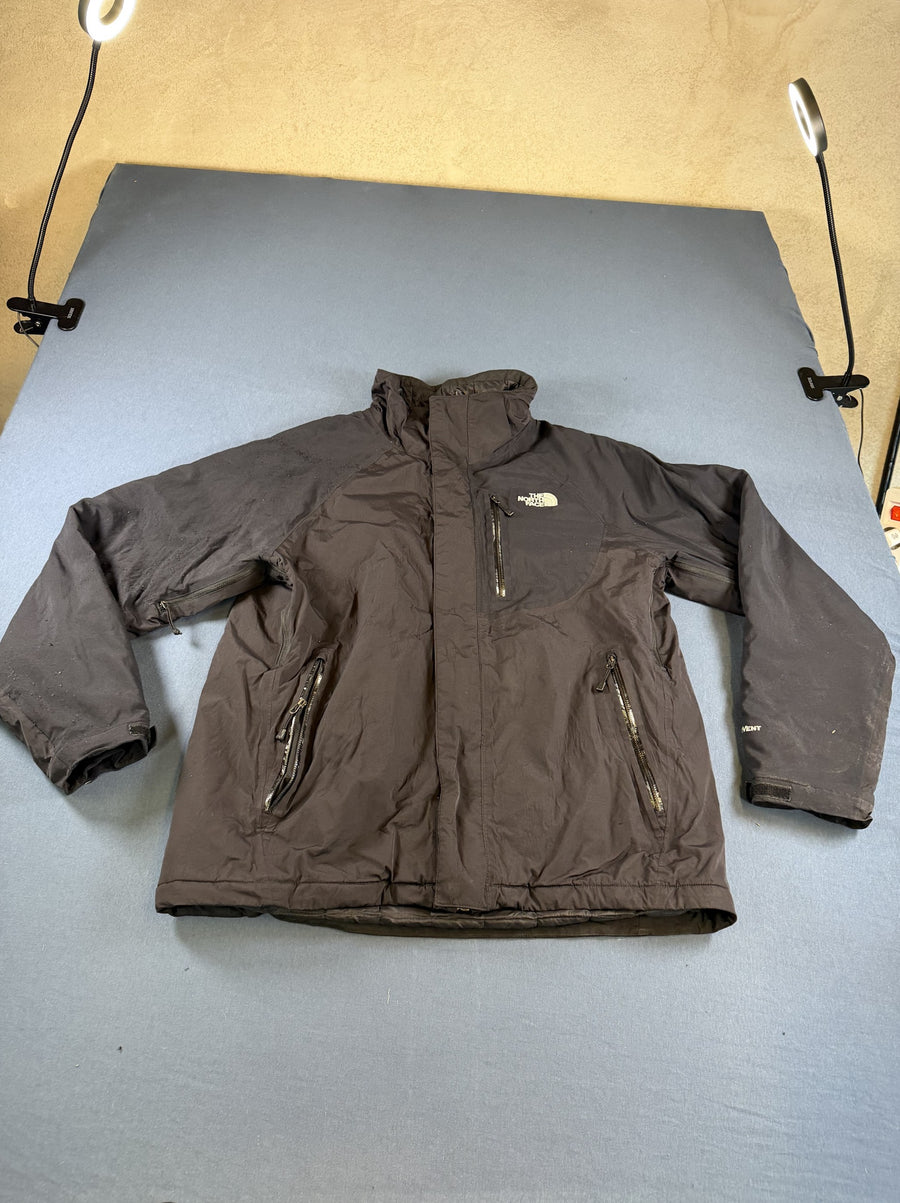 Zwarte The North Face HyVent jas heren maat M (gewatteerde winterjas / outdoorjas)