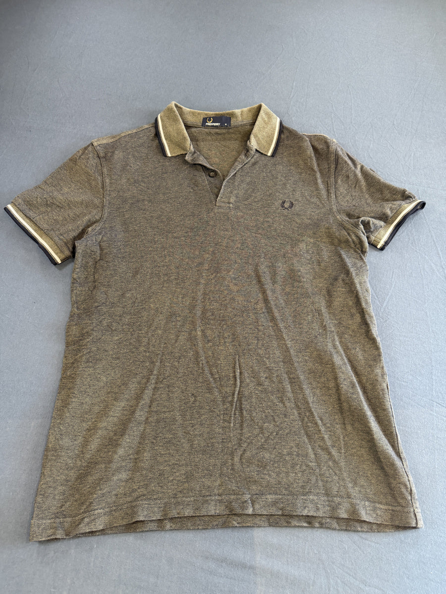 Grijs Fred Perry piqué polo, maat M (poloshirt / polohemd met laurierkrans)