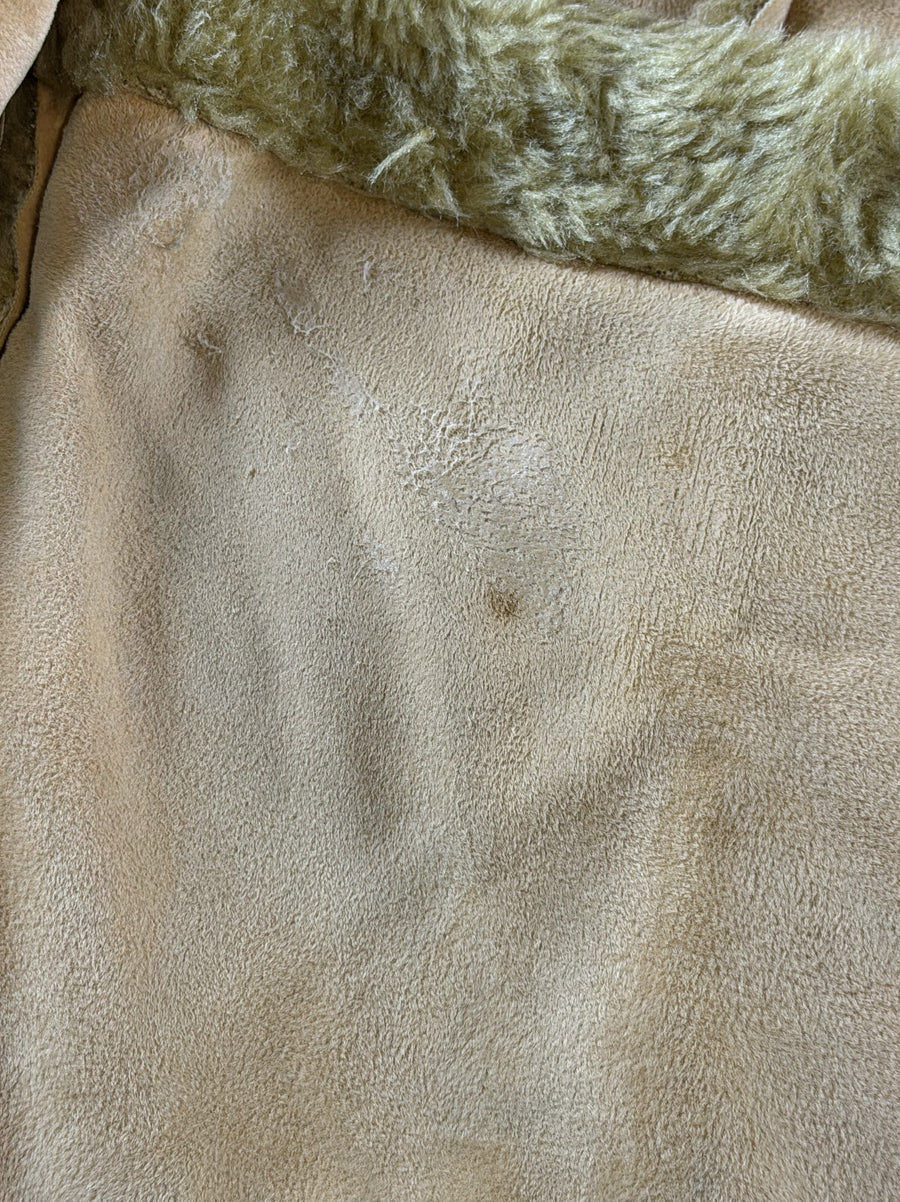 Beige lammy coat maat M (Afghaanse jas / shearling-jas), Vintage Dressing