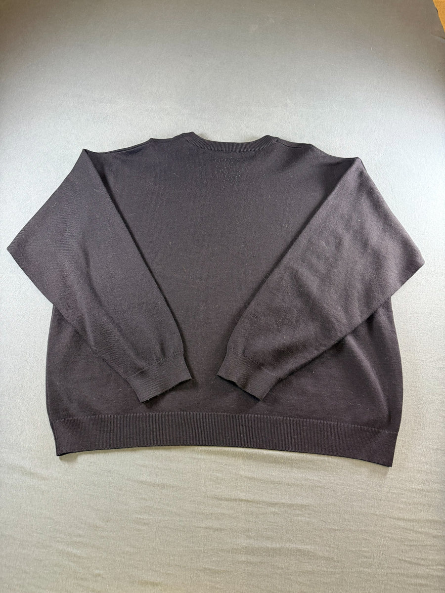 Lacoste trui blauw heren maat XL ronde hals crewneck sweater pullover vintage