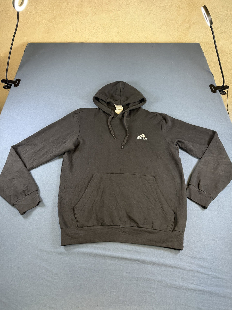Zwart Adidas hoodie met logo, maat M (trui met capuchon)