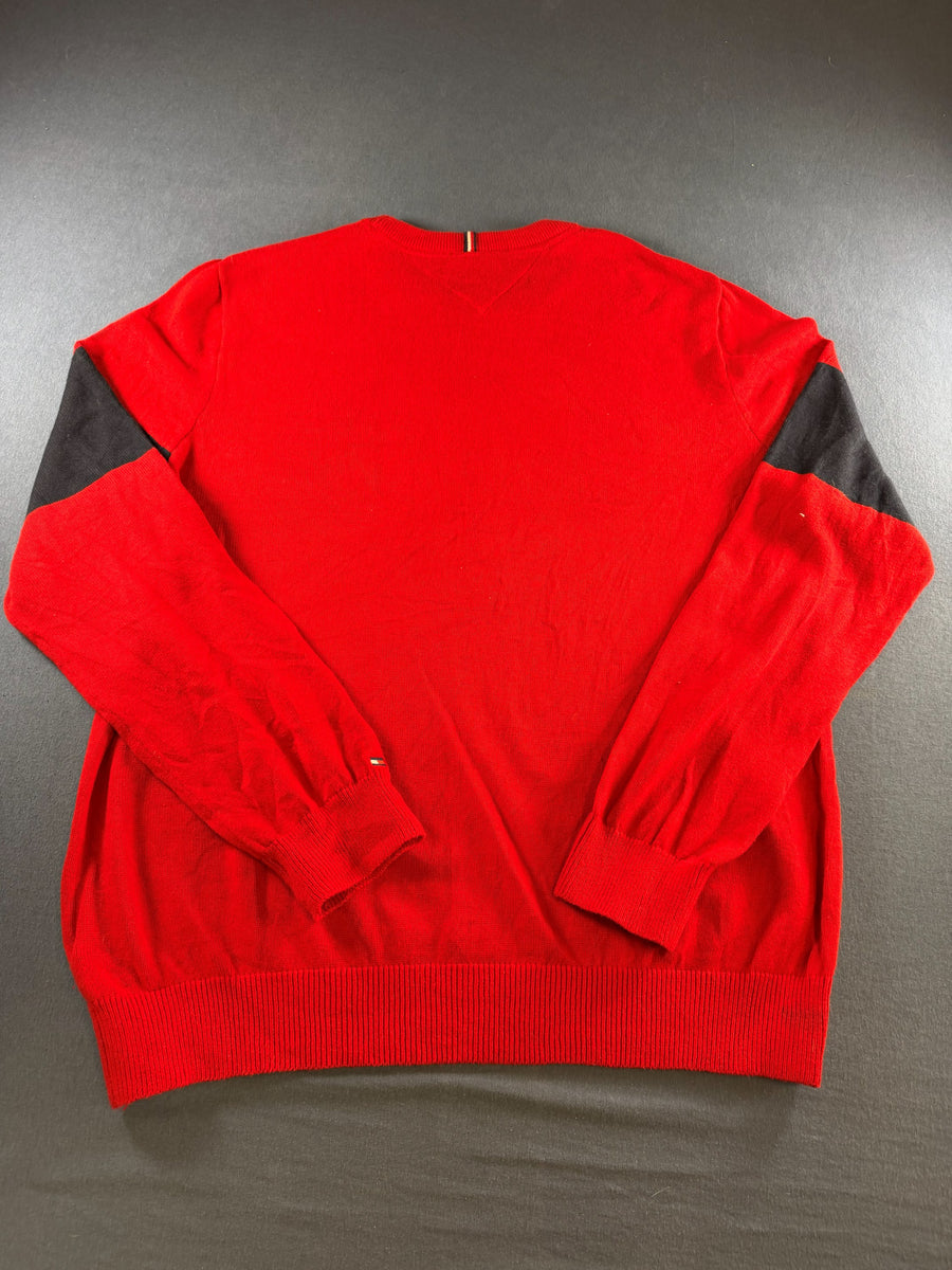 Tommy Hilfiger trui rood print heren maat L sweater pullover gebreid