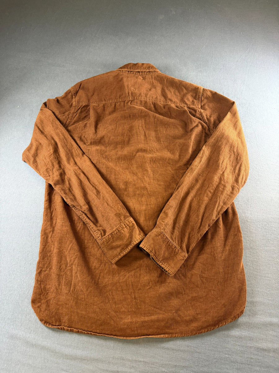 Superdry blouse bruin heren maat S overhemd shirt effen button up