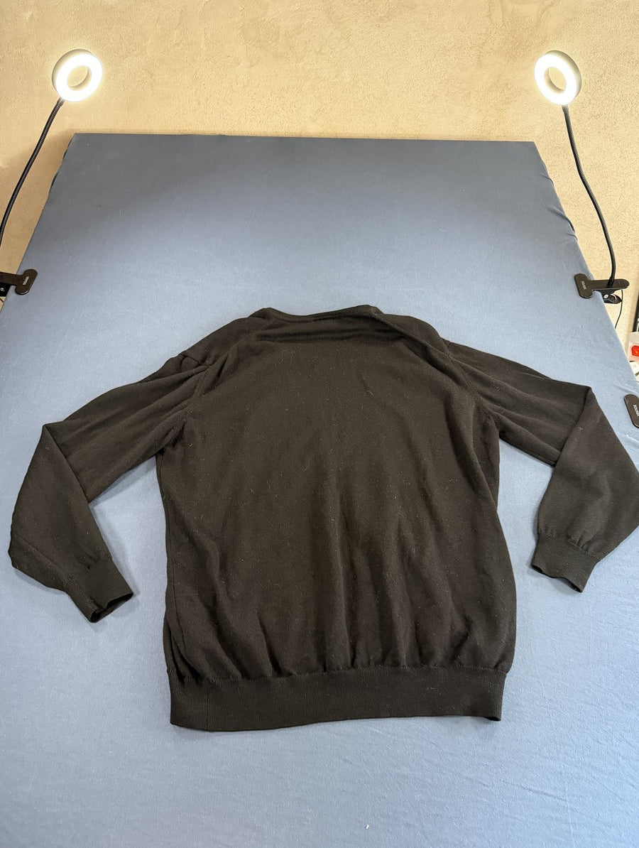 Zwarte Lacoste wollen trui maat XXL (pullover met V-hals)