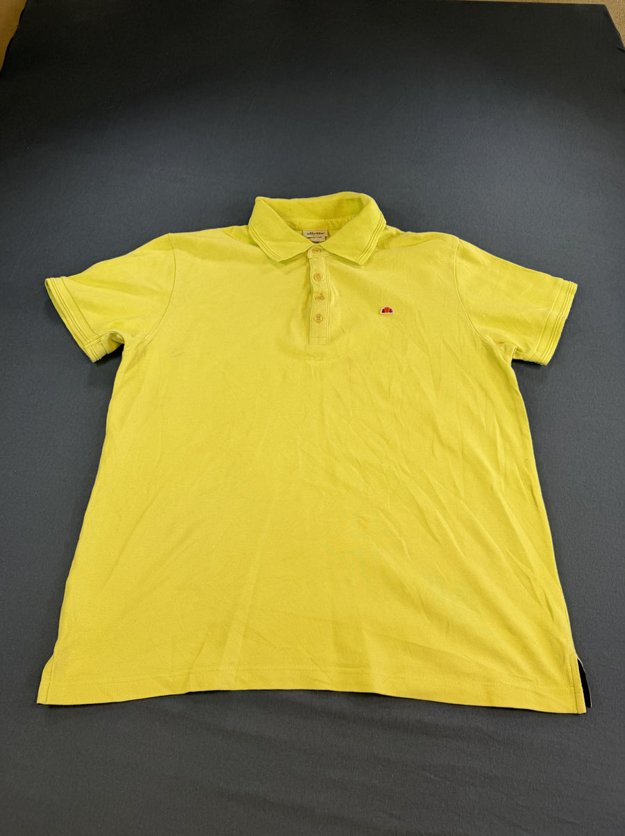 Geel Ellesse Italia polo heren (poloshirt piqué) maat L