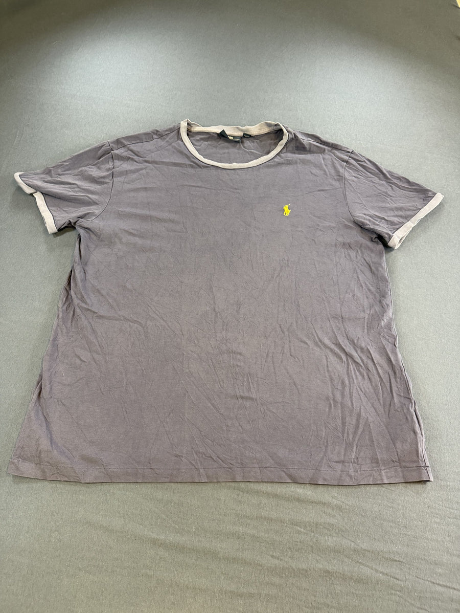 Blauwe Polo Ralph Lauren tee (ringer t-shirt / basic shirt) maat M