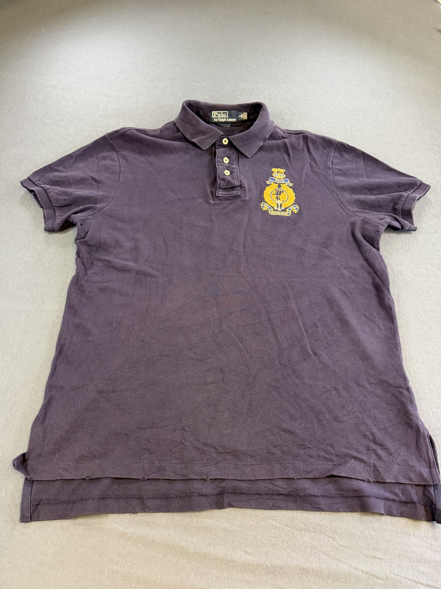 Diep Blauw Polo Ralph Lauren Heren Maat L (Poloshirt / Pique Polo) Custom Fit met Crest