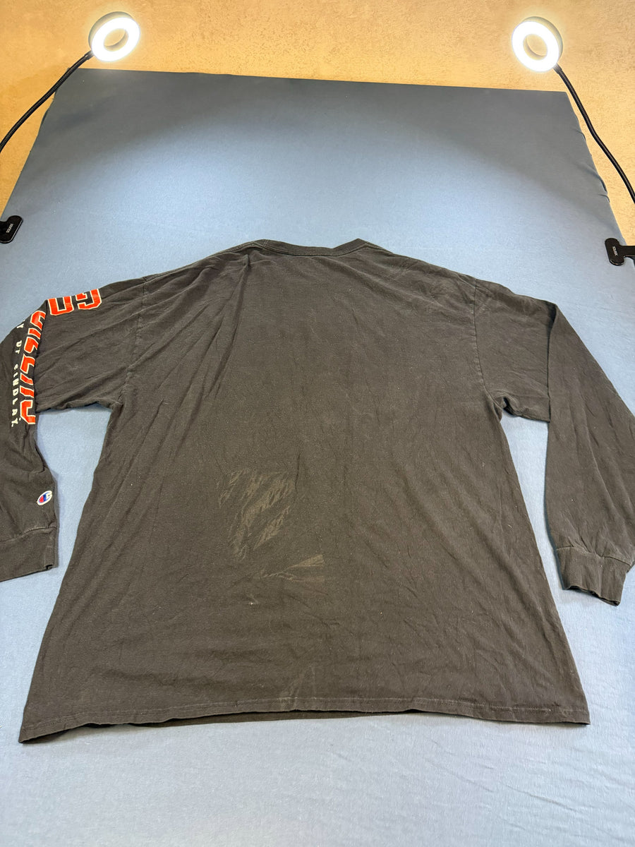 Champion longsleeve zwart print heren maat XXL shirt met lange mouwen long sleeve tee