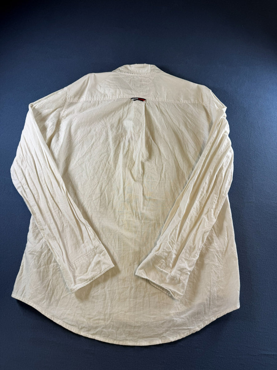Tommy Hilfiger blouse wit print heren maat L overhemd hawaii shirt patroon bloemenprint