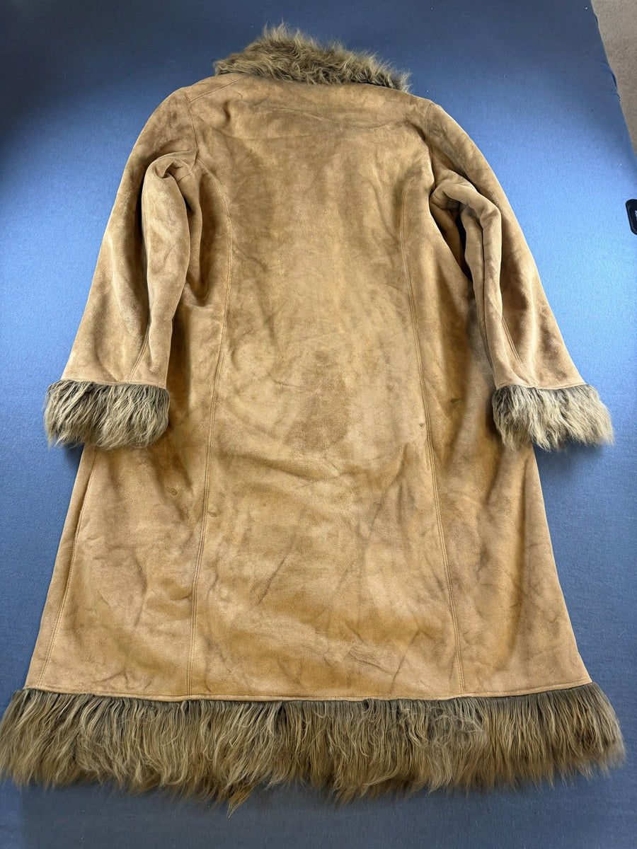 Vintage Dressing Afghaanse jas bruin dames maat XL