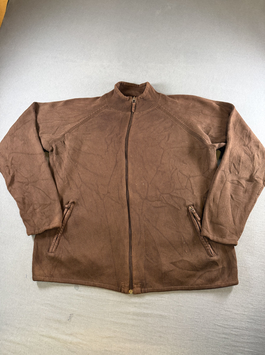 Bruin gebreide cardigan van Benjamin (herenvest / knoopvest)