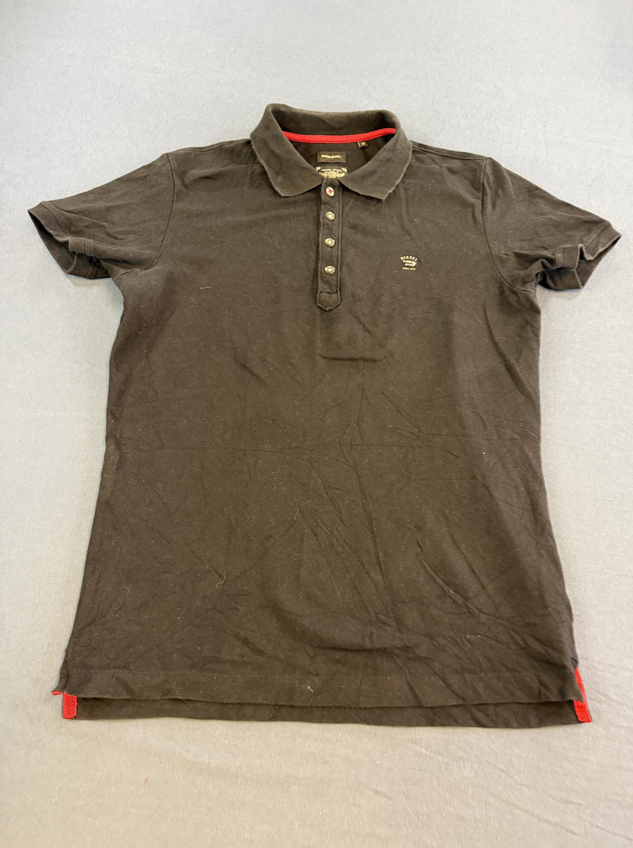 Zwarte Diesel polo (poloshirt) met korte mouw - maat M