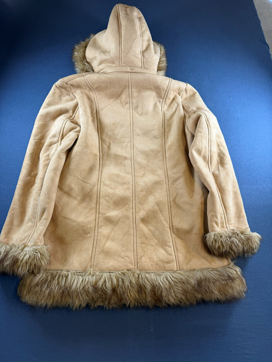 Vintage Dressing Afghaanse jas beige dames maat XXL katoen