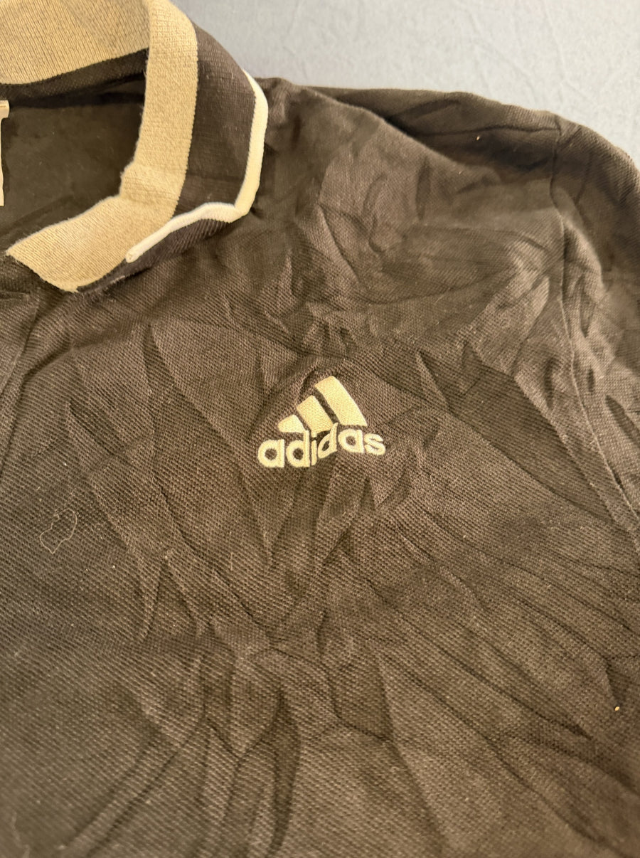 Zwarte adidas polo (piqué shirt), maat XL
