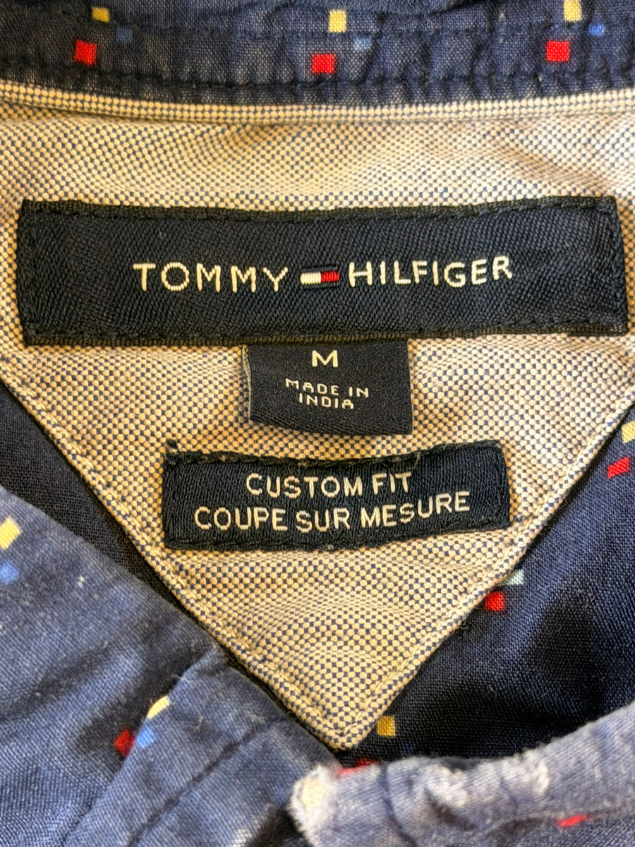 Tommy Hilfiger blouse blauw print heren maat M overhemd hawaii shirt patroon bloemenprint