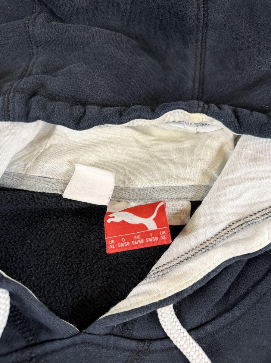 Zwarte Puma hoodie (capuchonvest) met geborduurd logo, heren maat XL