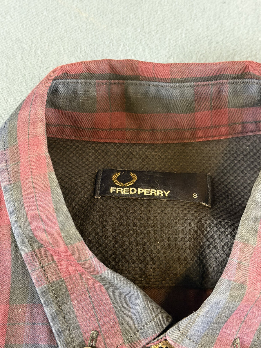Fred Perry overhemd rood geruit maat S button-down
