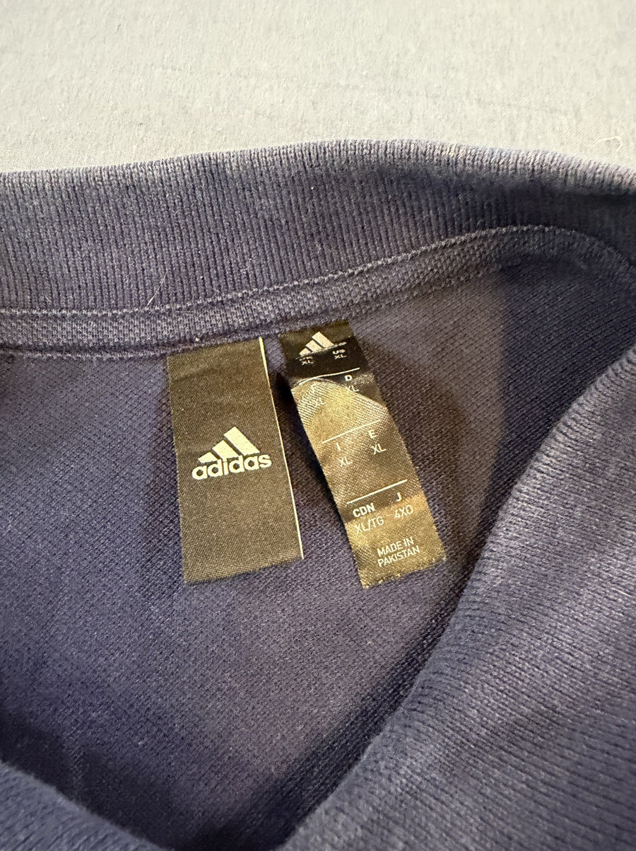 Blauwe adidas 3-stripes polo (poloshirt) maat XL, piqué katoen