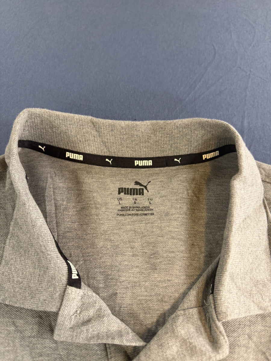 Puma polo lichtgrijs gemêleerd maat L