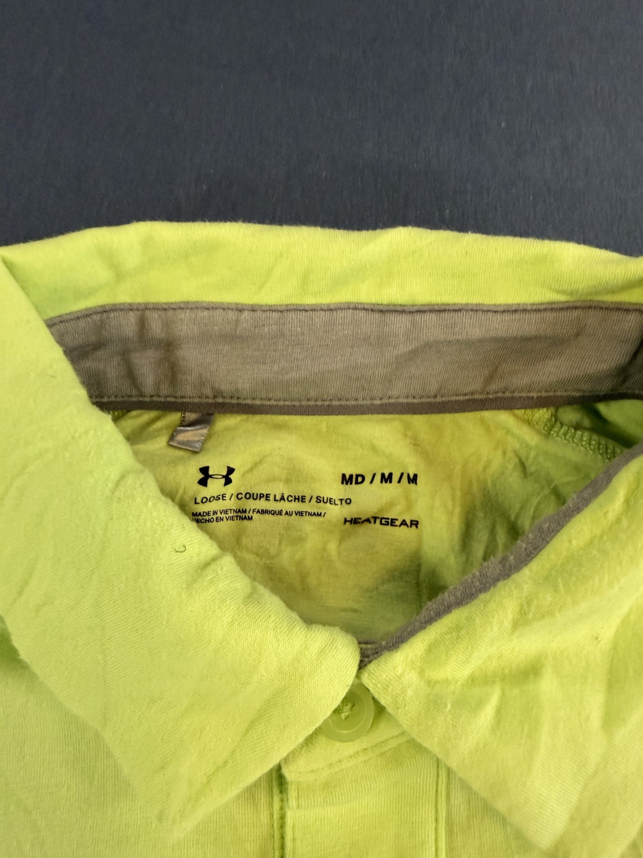 Neongeel Under Armour HeatGear polo maat M (golf- en sportshirt)