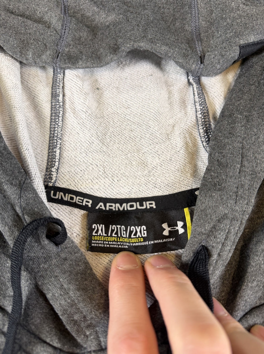 Grijze Under Armour fleecetrui met Fish Hooks print (sweatshirt/fleecevest), heren maat XXL