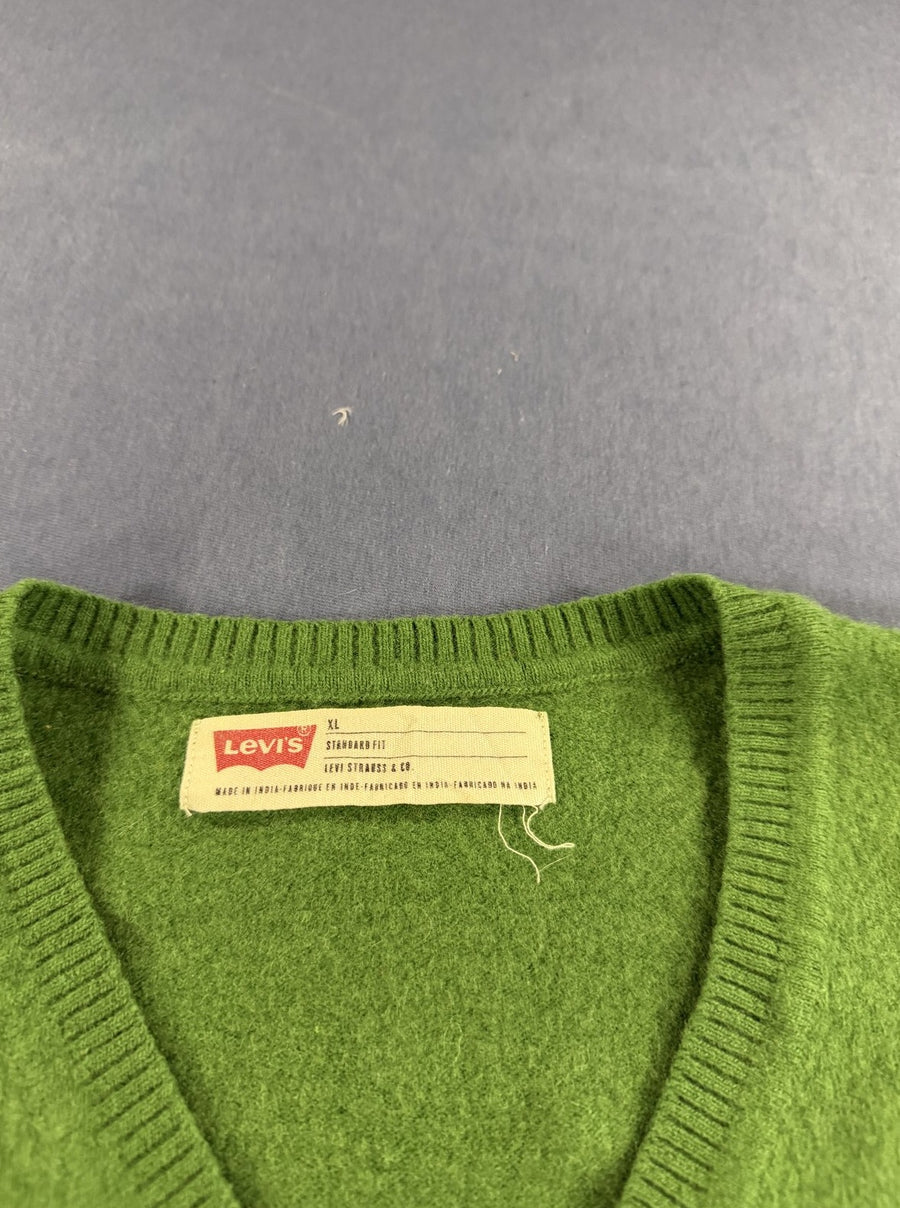 Groene Levi's trui (V-halspullover / gebreide sweater) maat XL
