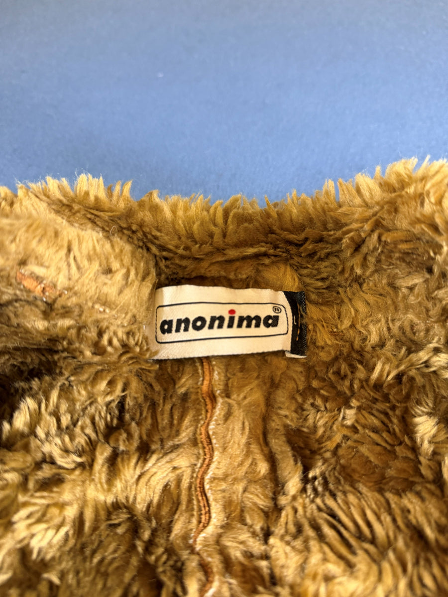 Vintage Dressing Afghaanse jas bruin dames maat S