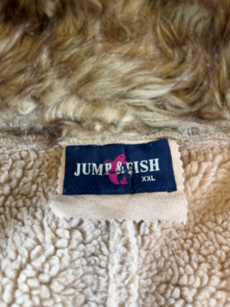 Vintage Dressing Afghaanse jas beige dames maat XXL katoen