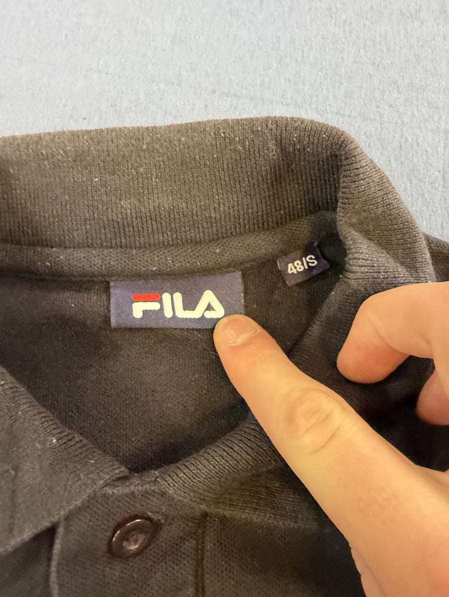 Zwart poloshirt (polo) FILA - maat S, katoen piqué, korte mouw