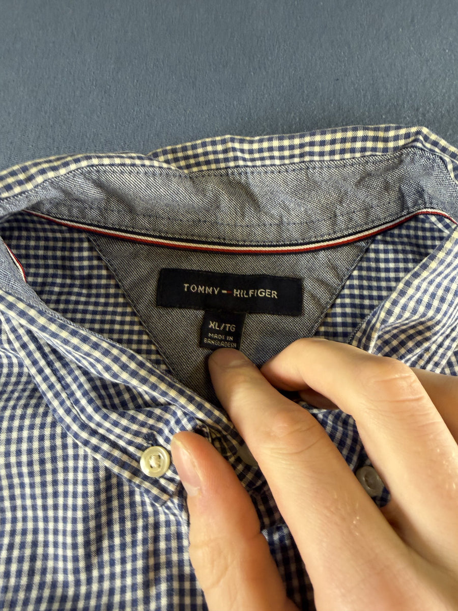 Tommy Hilfiger overhemd blauw geruit maat XL button-down