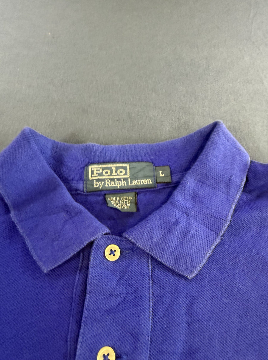 Blauwe Polo Ralph Lauren poloshirt (polo) maat L, goudkleurig ruiterlogo