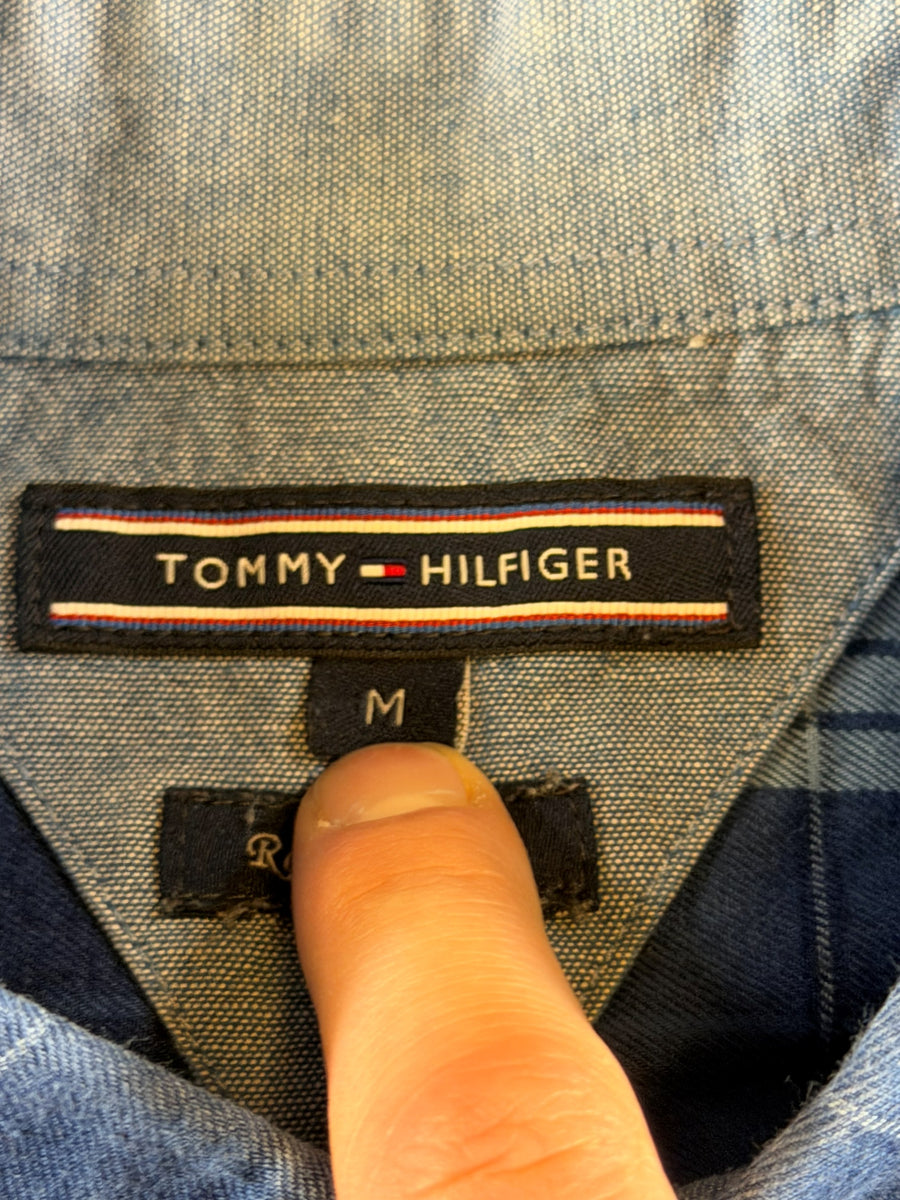 Tommy Hilfiger Blouse blauw geruit Real Indigo