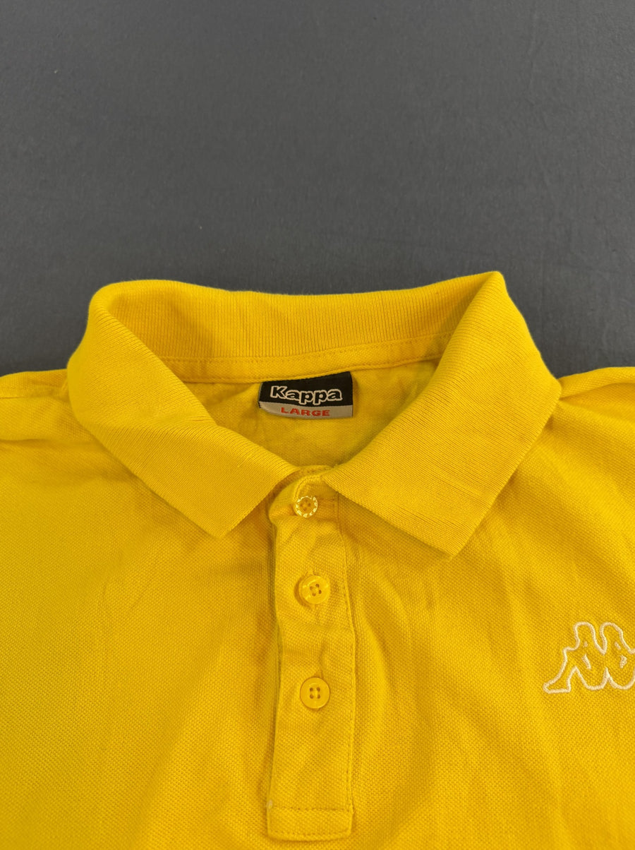 Geel Kappa polo (piqué poloshirt) heren, maat L