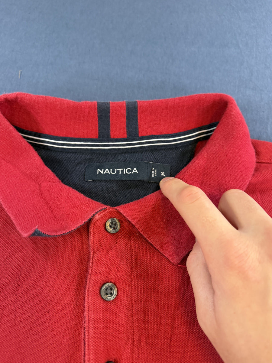 Rood Nautica piqué poloshirt (sportpolo / golfshirt) maat XL